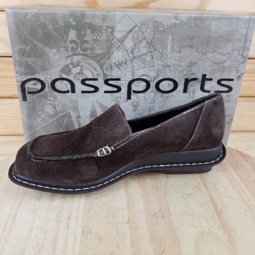 Suede Leather Loafer Brown Slip on Casual Comfort Shoes Moc Toe Women's 8.5 US - Picture 8 of 10